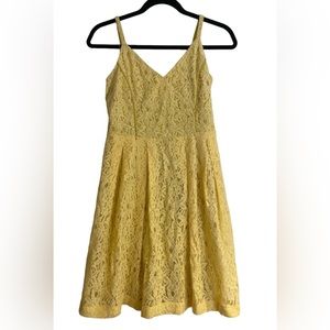 Guess Women's V-Neck Lace Fit & Flare Dress